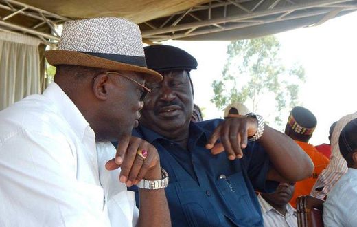 ODM leader Raila Odinga and Machakos Senator Johnson Muthama