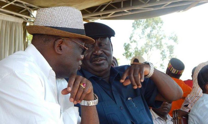 ODM leader Raila Odinga and Machakos Senator Johnson Muthama