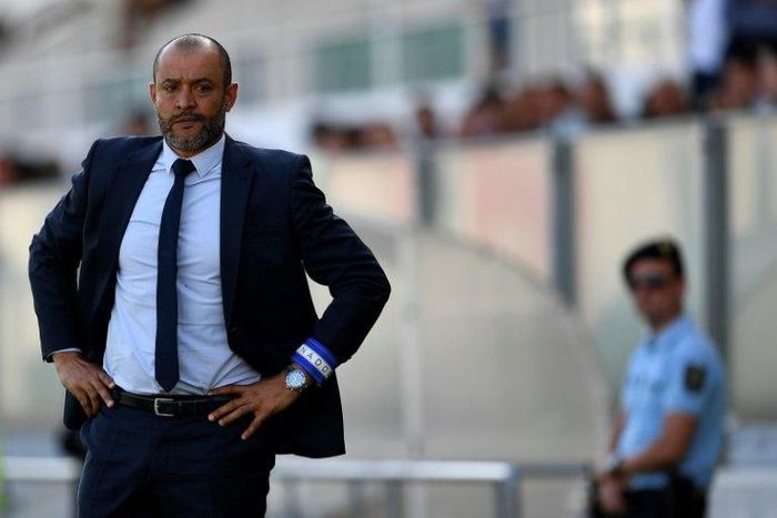 Porto's coach Nuno Espirito Santo looks on from the sideline during the Portuguese league football match Moreirense FC vs FC Porto at the Comendador Joaquim de Almeida Freitas stadium in Moreira de Conegos on May 21, 2017