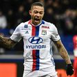 Lyon's forward Memphis Depay celebrates after scoring a goal on February 8, 2017