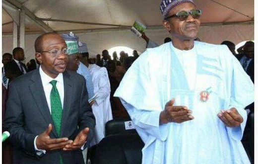 CBN Governor Godwin Emefiele and President Muhammadu Buhari