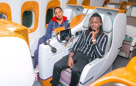 Bahati rocking his new hairstyle alongside Diana Marua (Bonfire Adventures)