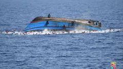Capsized boat