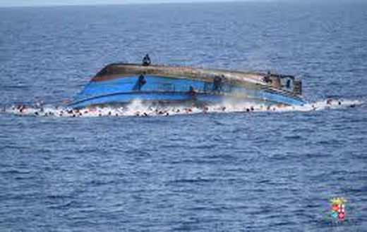 Capsized boat