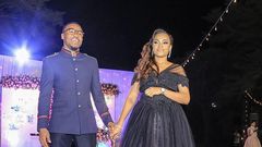 Alikiba with his wife Amina. Alikiba forced to sing Harmonize’s song in public