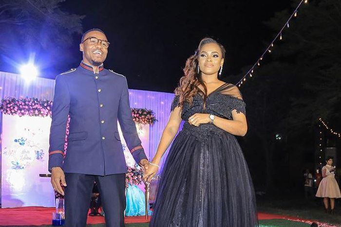 Alikiba with his wife Amina. Alikiba forced to sing Harmonize’s song in public