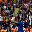 Manchester United's midfielder Paul Pogba celebrates with the trophy after the UEFA Europa League final football match Ajax Amsterdam v Manchester United on May 24, 2017 at the Friends Arena in Solna outside Stockholm