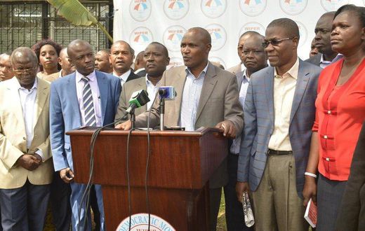 Nasa MPs led by ODM Chairman John Mbadi during a past media briefing
