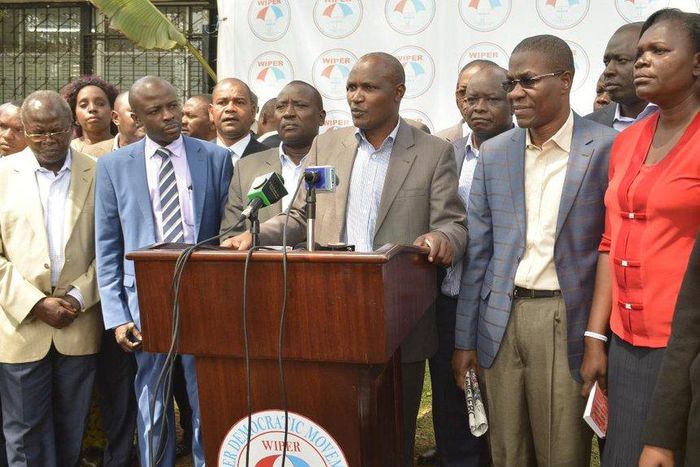 Nasa MPs led by ODM Chairman John Mbadi during a past media briefing