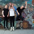 Musicians Wannes Salome, Koen Van de Wardt, Jun C. Villanueva and Jobo Engh of the Dutch band Klangstof pose in Hollywood, California, days before they kick off the Coachella music festival