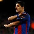 Barcelona's Luis Suarez reacts to a decision of the referee during their Spanish Copa del Rey (King's Cup) semi-final 2nd leg match against Atletico Madrid, at the Camp Nou stadium in Barcelona, on February 7, 2017