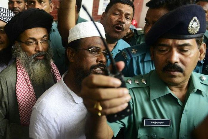 Bangladesh hanged three Islamist extremists including Harkat-ul Jihad al Islami (HUJI) leader Mufti Abdul Hannan (C) on Wednesday, after they were sentenced to death over a 2004 grenade attack on the British ambassador.