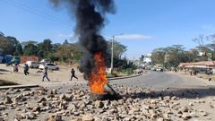 Major Highway blocked as matatu saccos clash