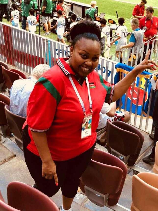 Photo posted by Nominated Senator Millicent Omanga when she attended the 2018 Russia World Cup