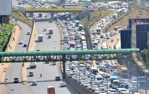 Traffic on a section of Thika Superhighway