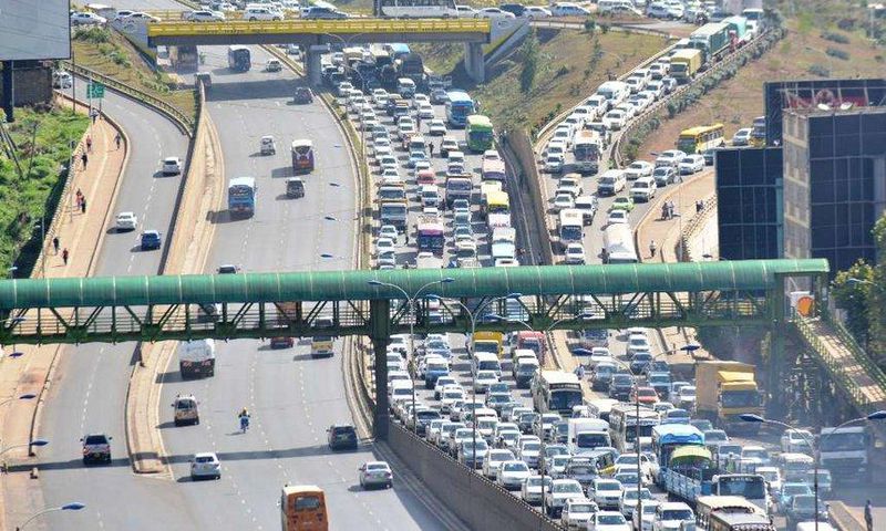 Traffic on a section of Thika Superhighway
