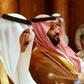 Saudi Deputy Crown Prince Mohammed bin Salman (C) attends a meeting with US Defence Secretary Jim Mattis in Riyadh on April 19, 2017