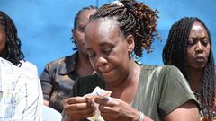 Ivy Wangechi's mother during her Burial