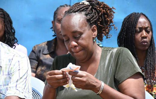 Ivy Wangechi's mother during her Burial