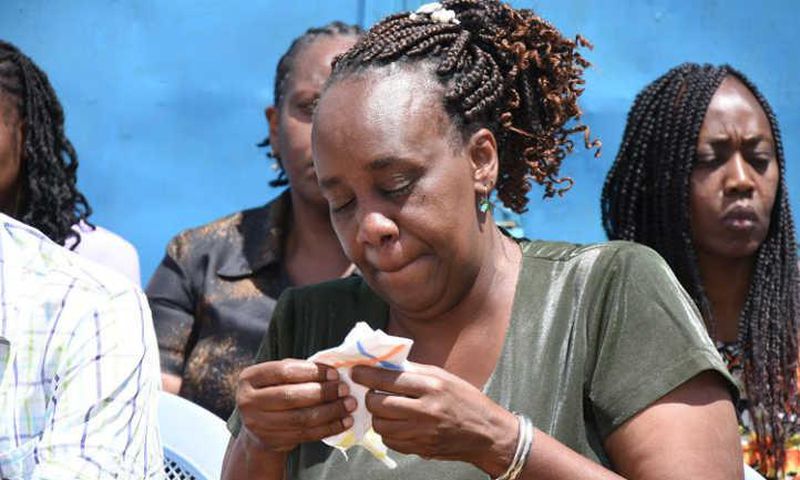 Ivy Wangechi's mother during her Burial