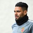 Monaco's forward Radamel Falcao arrives for a training session on May 2, 2017