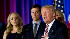 Donald Trump with his daughter Tiffany, left, and son-in-law Jared Kushner, June 7, 2016, in Briarcliff Manor, New York.
