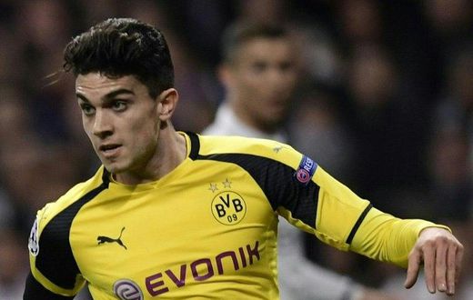 Borussia Dortmund defender Marc Bartra in action during a Champions League match against Real Madrid in 2016