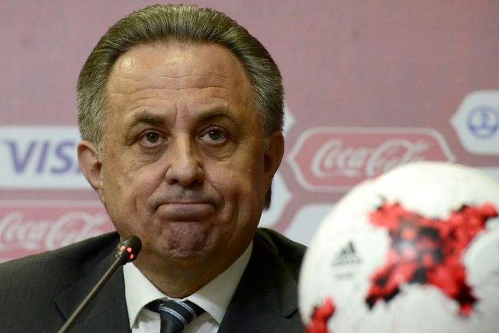 Vitaly Mutko, Russia's Deputy Prime Minister, attends a press briefing on April 25, 2017 following the Russia 2018 Local Organizing Committee board meeting with FIFA