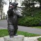 93-year-old former Polish soldier Wojciech Narebski with a monument to 'Corporal' Wojtek the bear, his wartime comrade in arms