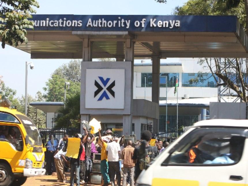 File image of protests outside CA headquarters in Nairobi