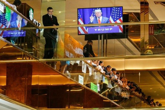 Donald Trump glided down an escalator in Trump Tower in June 2015 and announced his bid for the White House