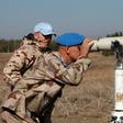 A UN officer monitors the Israel-Syria border in the Israeli-annexed Golan Heights, on November 27, 2016