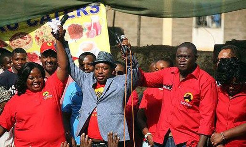 Bishop Margaret Wanjiru (left), Mike Sonko and Johnson Sakaja