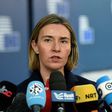 EU foreign affairs chief Federica Mogherini speaks to journalists at the EU headquarters in Brussels on February 6, 2017 before a Foreign Affairs ministers meeting focusing on Libya and efforts to curb migrant flows across Mediterranean