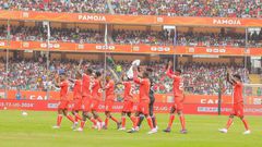 Harambee Stars players acknowledging fans following their 1-0 win over Morocco in CHAN 2024