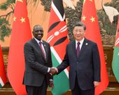 President William Ruto with Chinese President Xi Jinping at the Great Hall during his four-day state visit to China in April 2025