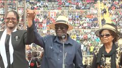 Oburu Odinga introduces his 2 wives at Raila's State Funeral at Nyayo Stadium