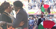Foreign dignitaries, led by Ethiopian President Taye Selassie and former Tanzanian President Jakaya Kikwete, pay their respect to Raila Odinga at Nyayo Stadium