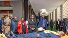 Members of the Odinga family pay their respects to former Prime Minister of the Republic of Kenya, Raila Odinga