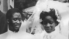 A young Raila Odinga (former Prime Minister of Kenya, now deceased) and Ida Odinga, at their wedding in 1973
