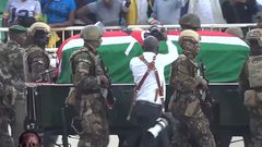 Raila's body arrives at Nyayo Stadium for the State funeral