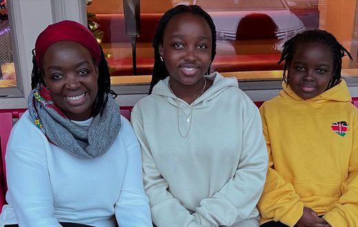 Jeridah Andayi with her daughter's Norah and Neema
