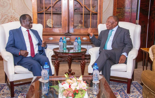 Raila Odinga and President Cyril Ramaphosa on January 16, 2025