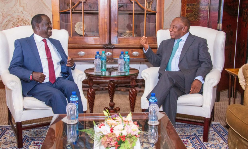 Raila Odinga and President Cyril Ramaphosa on January 16, 2025