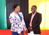 File image of President William Ruto with former Gender Cabinet Secretary Aisha Jumwa