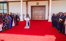 Cecily Mbarire addresses the press at the State House on January 17, 2025