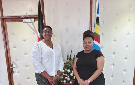 File image of Aisha Jumwa with Millicent Omanga