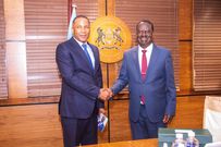 Raila Odinga with Botswana's President Duma Boko