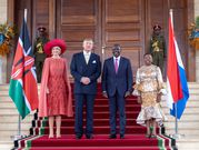 King and Queen of the Netherlands Willem-Alexander and Maxima, Kenya's President William Ruto and First Lady Mama Rachel at State House, Nairobi in March 2025