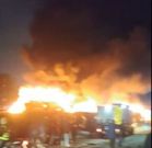 Flames engulf a section of Gikomba market on Sunday, May 18 in the third fire incident at the market this year